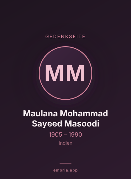 Gedenkportrait von Maulana Mohammad Sayeed Masoodi