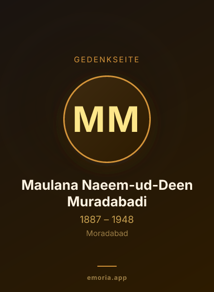 Gedenkportrait von Maulana Naeem-ud-Deen Muradabadi