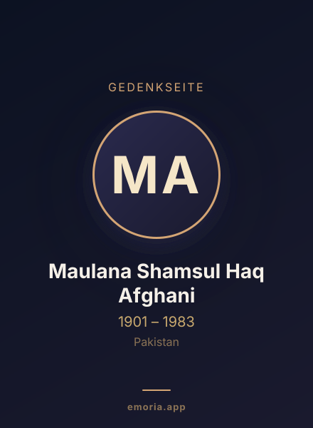 Gedenkportrait von Maulana Shamsul Haq Afghani