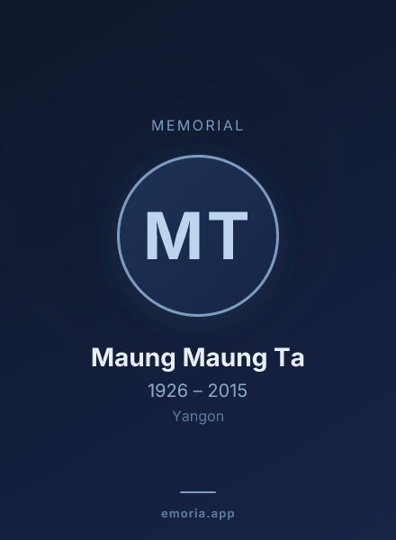 Memorial portrait of Maung Maung Ta