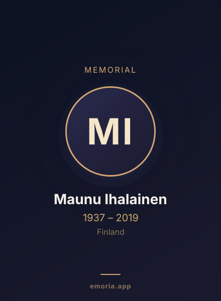 Memorial portrait of Maunu Ihalainen