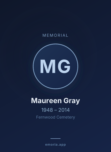 Memorial portrait of Maureen Gray