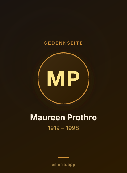 Gedenkportrait von Maureen Prothro