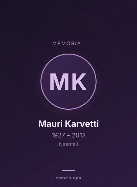 Memorial portrait of Mauri Karvetti