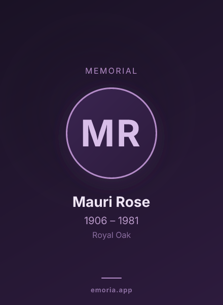 Memorial portrait of Mauri Rose