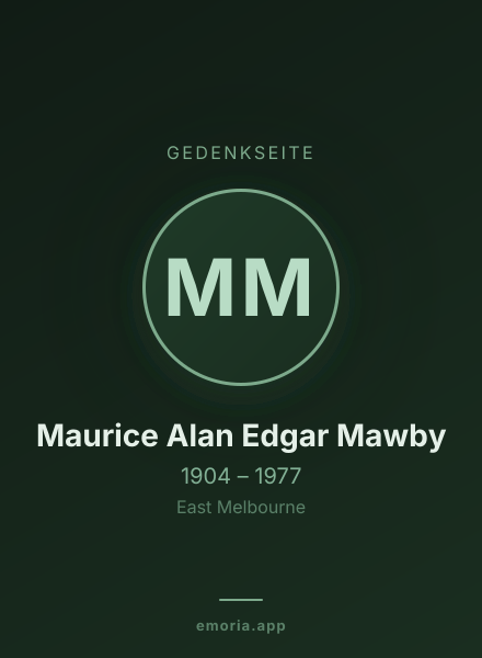 Gedenkportrait von Maurice Alan Edgar Mawby