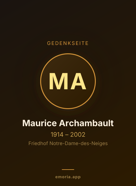 Gedenkportrait von Maurice Archambault