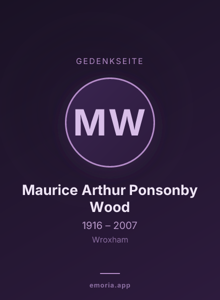 Gedenkportrait von Maurice Arthur Ponsonby Wood
