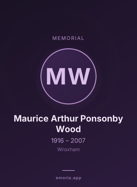 Memorial portrait of Maurice Arthur Ponsonby Wood