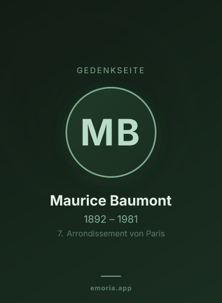 Gedenkportrait von Maurice Baumont