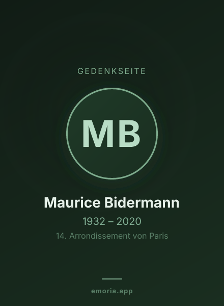 Gedenkportrait von Maurice Bidermann