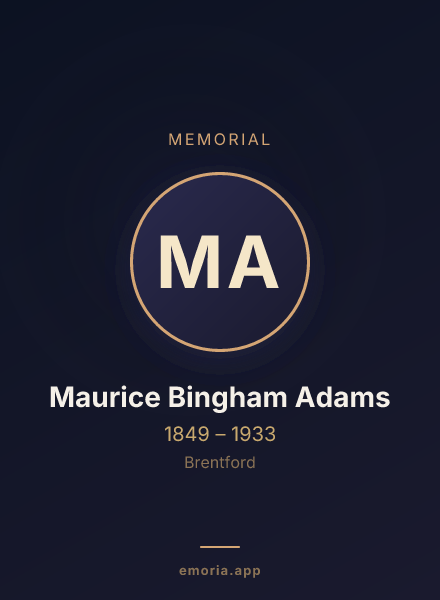 Memorial portrait of Maurice Bingham Adams