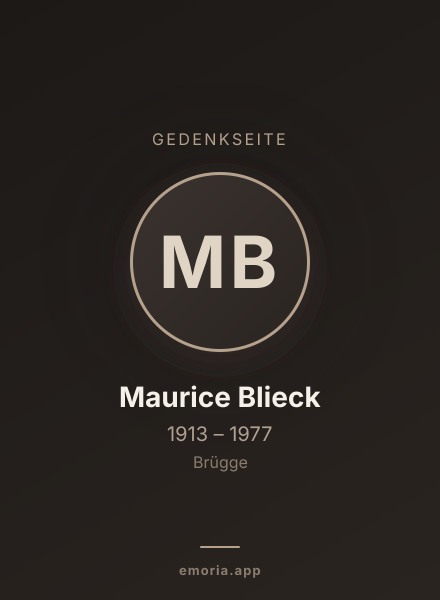 Gedenkportrait von Maurice Blieck