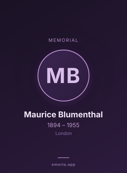 Memorial portrait of Maurice Blumenthal