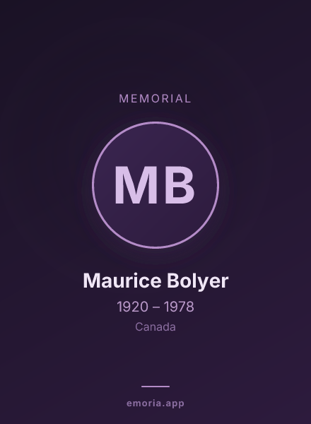 Memorial portrait of Maurice Bolyer