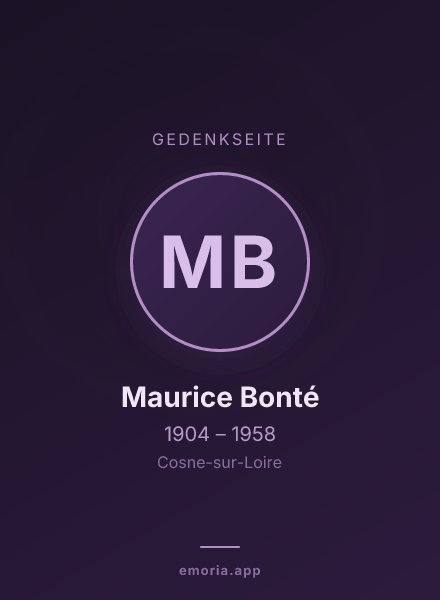 Gedenkportrait von Maurice Bonté