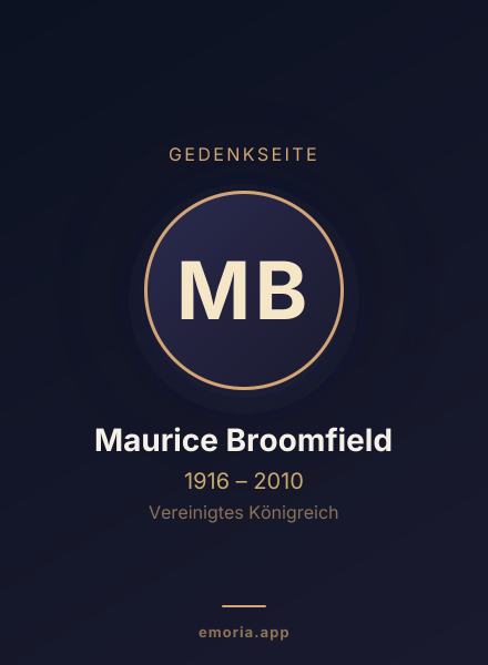 Gedenkportrait von Maurice Broomfield