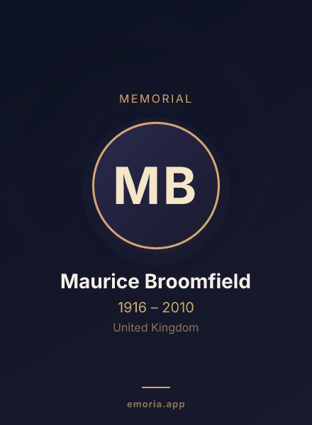 Memorial portrait of Maurice Broomfield