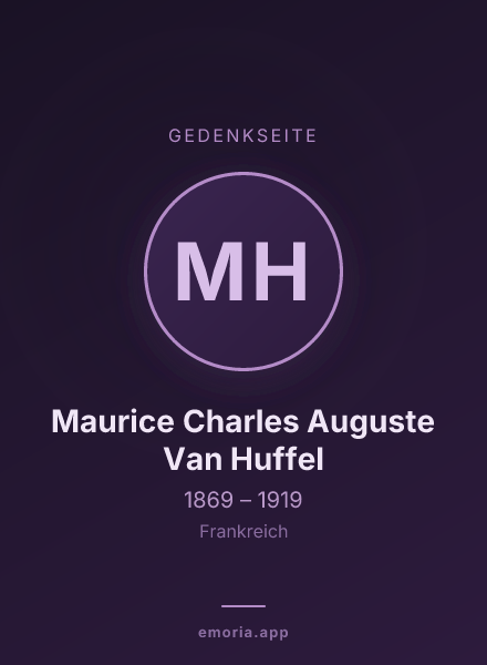 Gedenkportrait von Maurice Charles Auguste Van Huffel