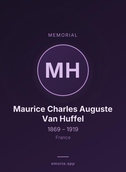 Memorial portrait of Maurice Charles Auguste Van Huffel
