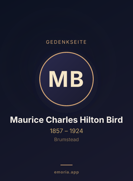 Gedenkportrait von Maurice Charles Hilton Bird