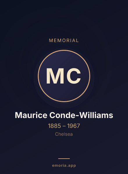 Memorial portrait of Maurice Conde-Williams