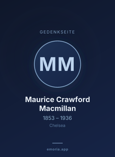 Gedenkportrait von Maurice Crawford Macmillan