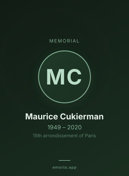 Memorial portrait of Maurice Cukierman