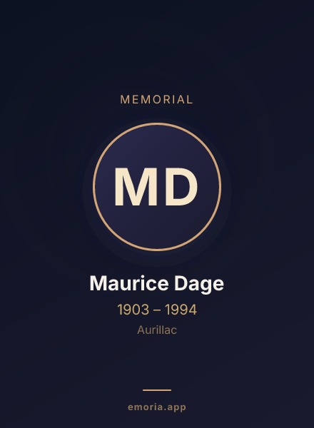 Memorial portrait of Maurice Dage