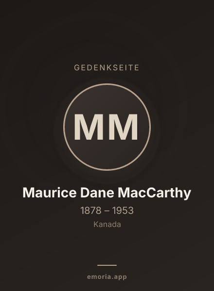 Gedenkportrait von Maurice Dane MacCarthy