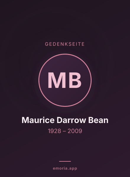 Gedenkportrait von Maurice Darrow Bean