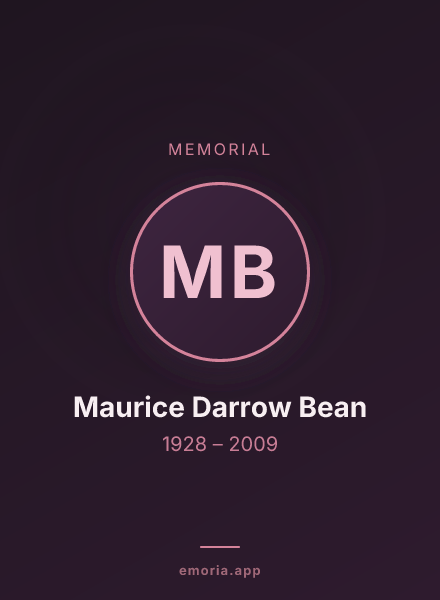 Memorial portrait of Maurice Darrow Bean