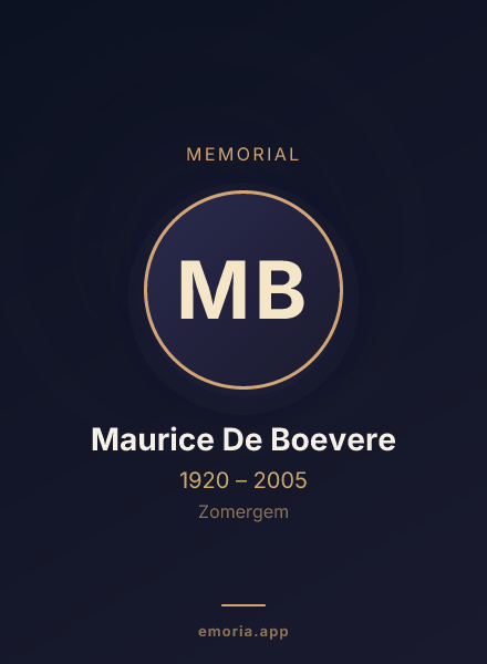 Memorial portrait of Maurice De Boevere
