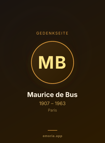 Gedenkportrait von Maurice de Bus