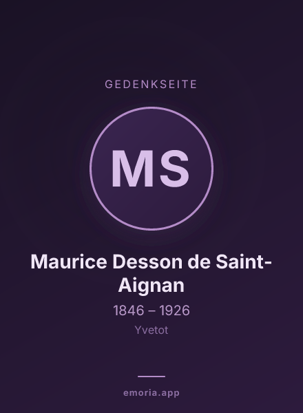 Gedenkportrait von Maurice Desson de Saint-Aignan