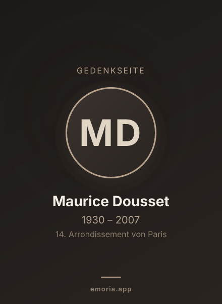 Gedenkportrait von Maurice Dousset