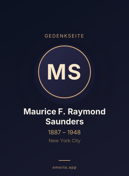 Gedenkportrait von Maurice F. Raymond Saunders