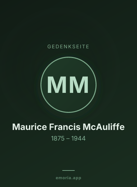 Gedenkportrait von Maurice Francis McAuliffe