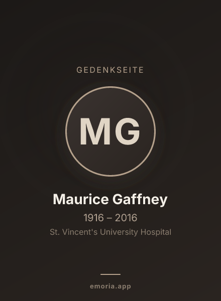 Gedenkportrait von Maurice Gaffney
