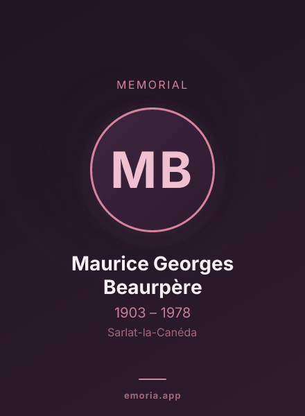 Memorial portrait of Maurice Georges Beaurpère