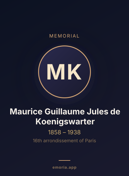 Memorial portrait of Maurice Guillaume Jules de Koenigswarter