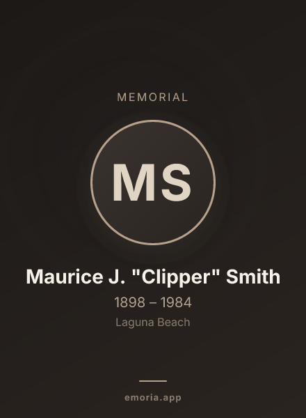 Memorial portrait of Maurice J. "Clipper" Smith