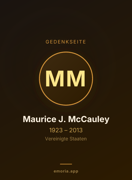 Gedenkportrait von Maurice J. McCauley