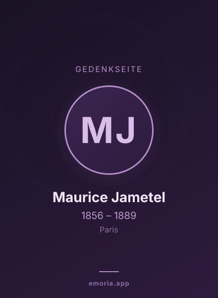 Gedenkportrait von Maurice Jametel