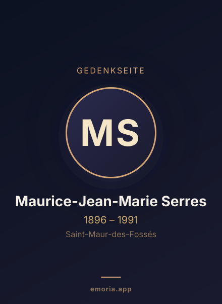 Gedenkportrait von Maurice-Jean-Marie Serres