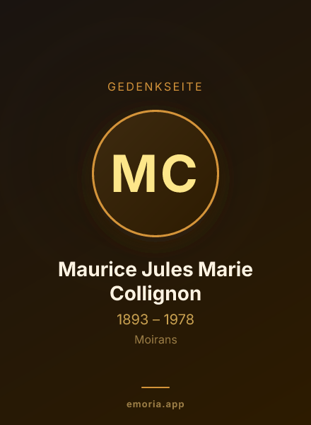Gedenkportrait von Maurice Jules Marie Collignon