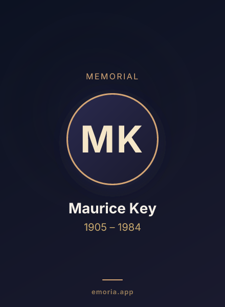 Memorial portrait of Maurice Key