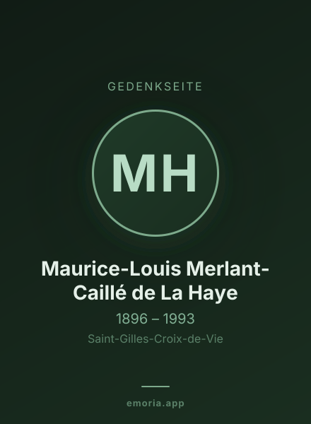 Gedenkportrait von Maurice-Louis Merlant-Caillé de La Haye