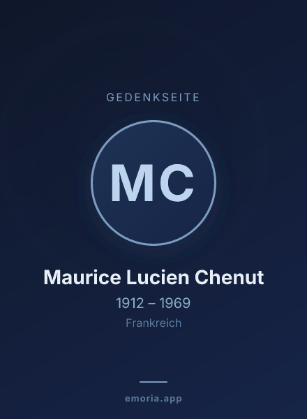 Gedenkportrait von Maurice Lucien Chenut