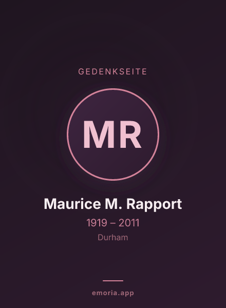 Gedenkportrait von Maurice M. Rapport